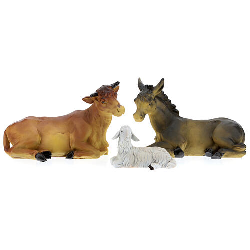 Complete nativity set 10 pcs resin and cloth 35 cm 6