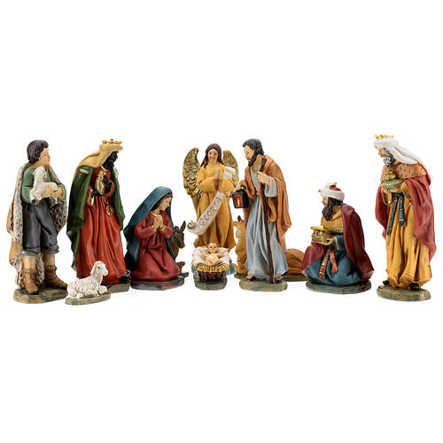 Complete Nativity set, 11 characters, resin, 15 cm 1