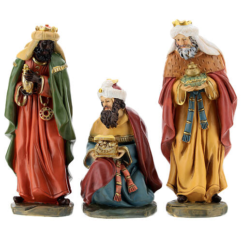 Complete Nativity set, 11 characters, resin, 15 cm 3
