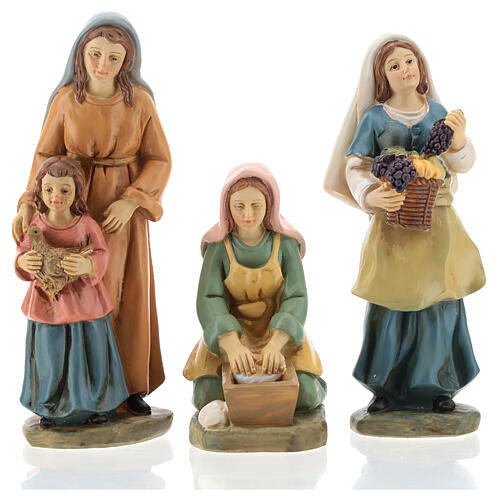 Nativity set of 9 characters, resin, 15 cm 3