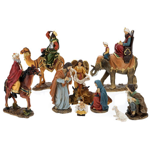 Nativity set of 9 characters, resin, 15 cm 8