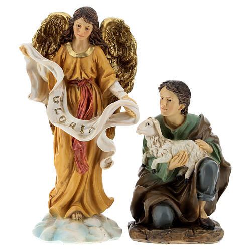 Nativity set of 9 characters, resin, 15 cm 16