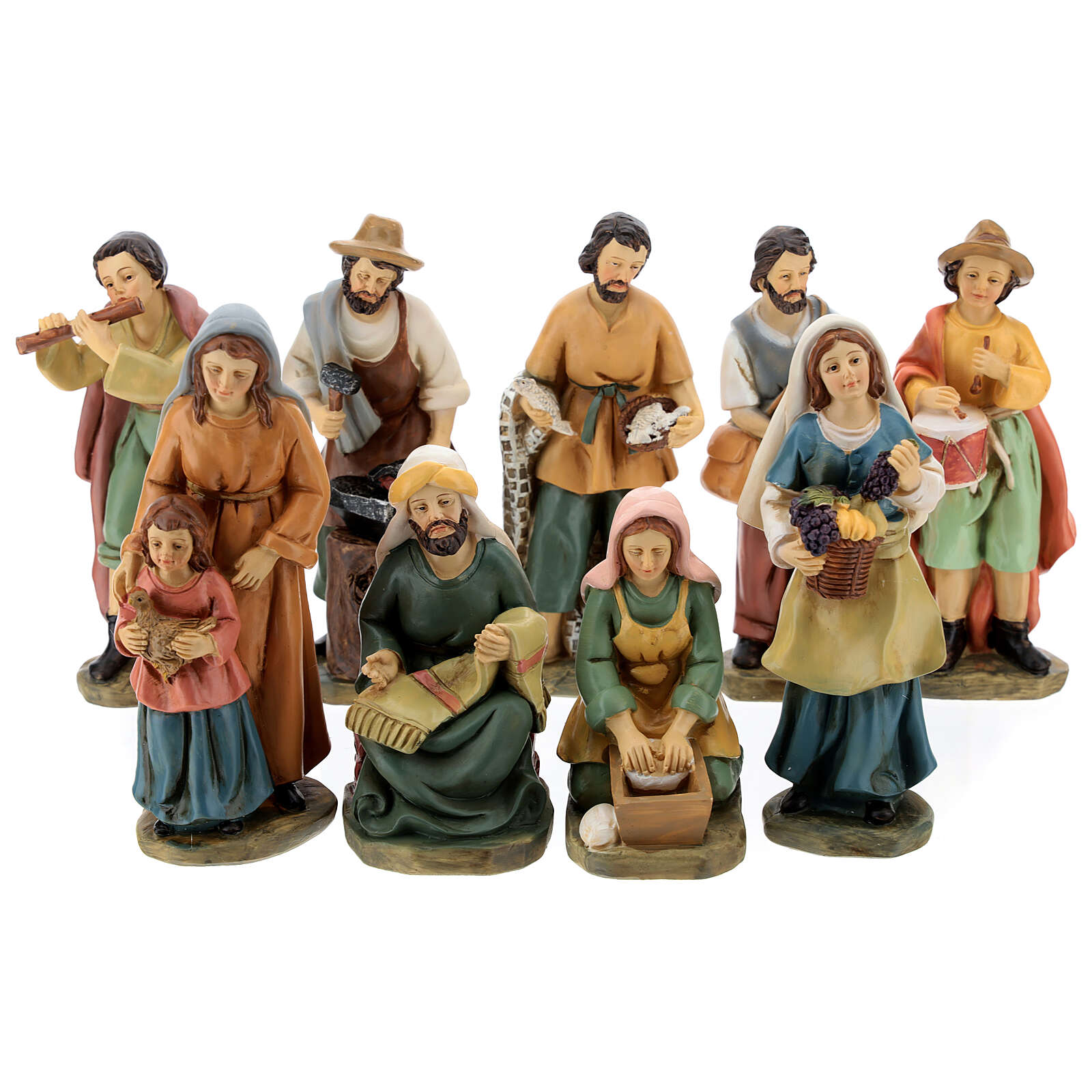 Set 9 santons crèche résine 15 cm  vente en ligne sur HOLYART