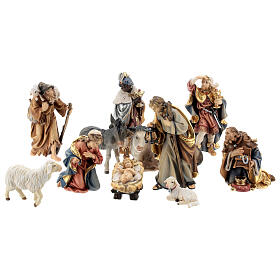 Rainell Nativity Scene set of 11 figurines 11 cm average height painted wood of Val Gardena