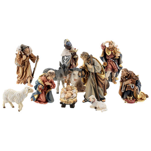 Rainell Nativity Scene set of 11 figurines 11 cm average height painted wood of Val Gardena 1