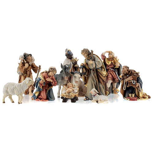 Rainell Nativity Scene set of 11 figurines 11 cm average height painted wood of Val Gardena 3
