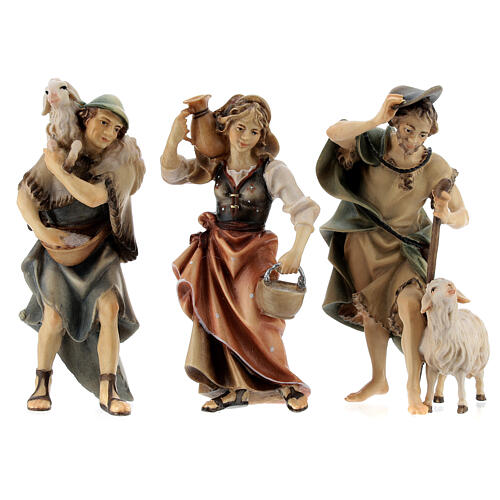 Nativity scene set Original Ulrich 14 pcs painted 12 cm Valgardena wood 5