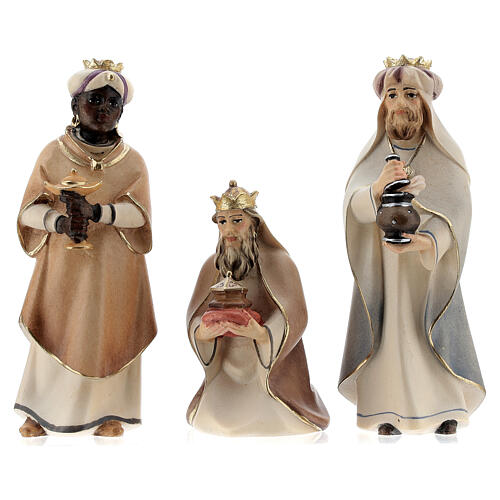 Original Cometa Nativity Scene set of 14 figurines 12 cm average height painted wood of Val Gardena 6