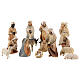 Original Cometa Nativity Scene set of 14 figurines 12 cm average height painted wood of Val Gardena s1