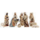 Original Cometa Nativity Scene set of 14 figurines 12 cm average height painted wood of Val Gardena s4
