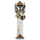 Anjo branco com bandolim madeira e metal para presépio com figuras altura média 60 cm s1