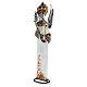 Anjo branco com bandolim madeira e metal para presépio com figuras altura média 60 cm s2
