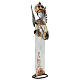 Anjo branco com bandolim madeira e metal para presépio com figuras altura média 60 cm s3