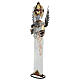 Weißer Engel mit Harfe aus Metall fűr Weihnachtskrippe, 60 cm s2