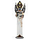 Anjo branco com harpa madeira e metal para presépio com figuras altura média 60 cm s1