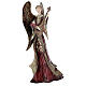 Red metal angel for Nativity scenes 33.5 cm mandolin s3
