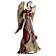 Red metal angel for Nativity scenes 31.5 cm harp s3