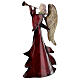 Engel mit Trompete rot aus Metall, 30 cm s3