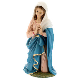 Estatua Virgen fibra de vidrio ojos cristal pintada belén Landi 100 cm exterior