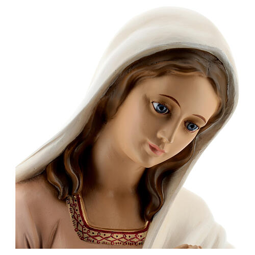Estatua Virgen fibra de vidrio ojos cristal pintada belén Landi 100 cm exterior 2