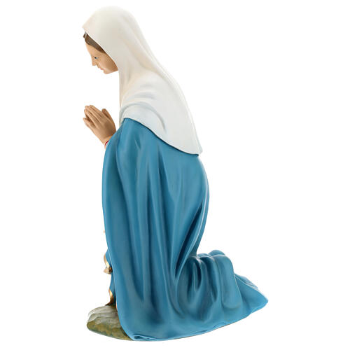 Fibreglass Mary statue with crystal eyes, painted for outdoor Nativity Scene of 100 cm by Landi 5