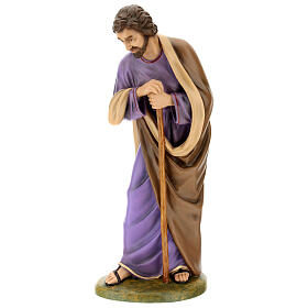 Fibreglass statue of Saint Joseph with crystal eyes, painted for Landi's outdoor Nativity Scene of 100 cm