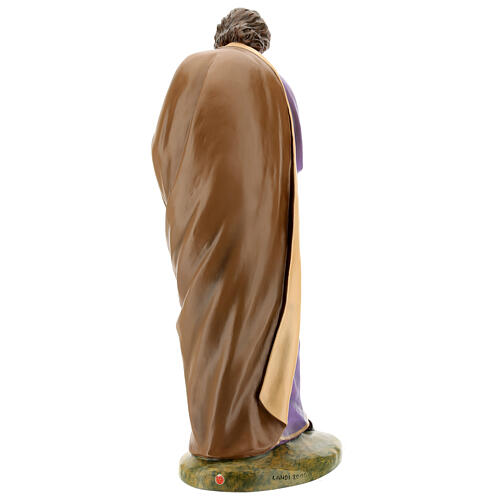 Statue Saint Joseph fibre de verre yeux de cristal peinte crèche Landi 100 cm pour extérieur 6