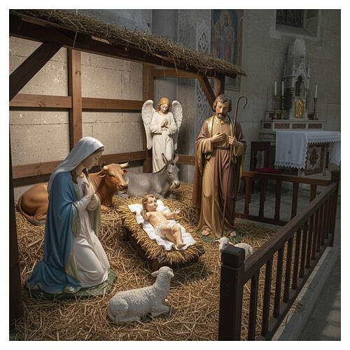 Estatua belén Lando Landi 100 cm Niño Jesús fibra de vidrio exterior 7