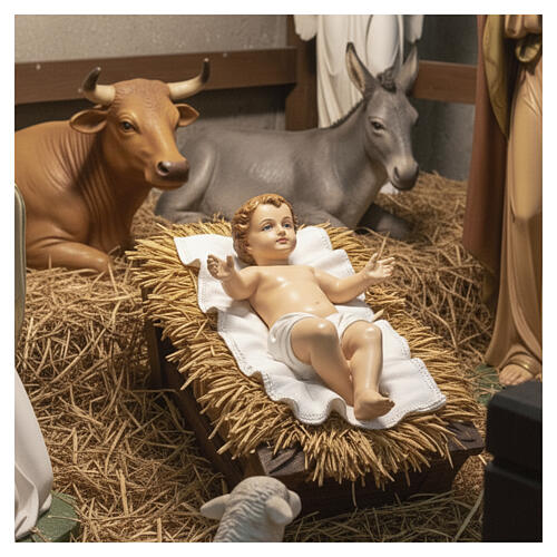 Statua presepe Lando Landi 100 cm Gesù bambino vetroresina esterno 4