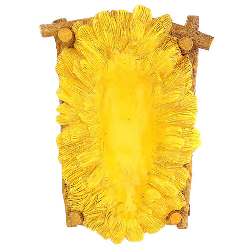 Statue Enfant Jésus avec mangeoire fibre de verre peinte crèche Landi 100 cm pour extérieur 15