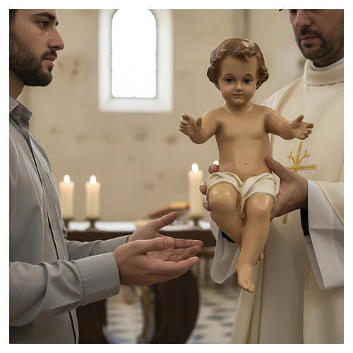 Figurka Dzieciątko Jezus i żłóbek włókno szklane, szopka Lando Landi 100 cm, na zewnątrz 4