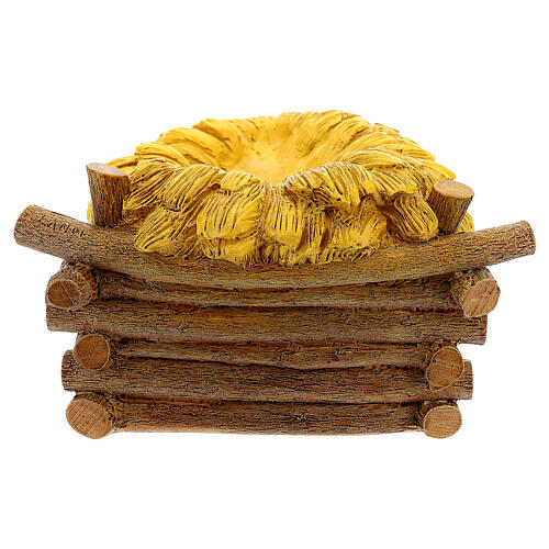 Imagem Menino Jesus com berço fibra de vidro pintada para presépio Landi com figuras de altura média 100 cm; exterior 16