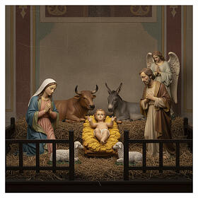 Statue of Baby Jesus in his manger, fiberglass, for outdoor Nativity Scene of 100 cm by Landi