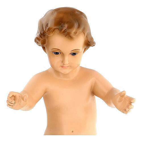 Statue of Baby Jesus in his manger, fiberglass, for outdoor Nativity Scene of 100 cm by Landi 3