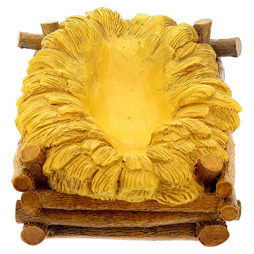 Statue of Baby Jesus in his manger, fiberglass, for outdoor Nativity Scene of 100 cm by Landi 9