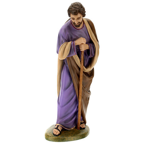 Holy Family statues, set of 3, fibreglass with crystal eyes, painted for outdoor, Landi's Nativity Scene of 100 cm 11