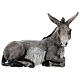 Fibreglass statue of a donkey with crystal eyes, painted, for Landi's outdoor Nativity Scene of 100 cm s1