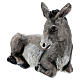 Fibreglass statue of a donkey with crystal eyes, painted, for Landi's outdoor Nativity Scene of 100 cm s5