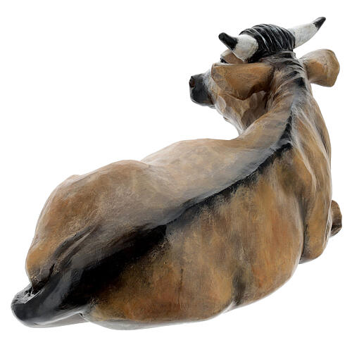 Fiberglass ox statue with crystal eyes, painted for outdoor Nativity Scene of 100 cm by Landi 8