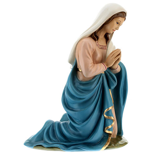 Mary on her knees, fibreglass statue with crystal eyes, painted for outdoor, Landi's Nativity Scene of 65 cm 5
