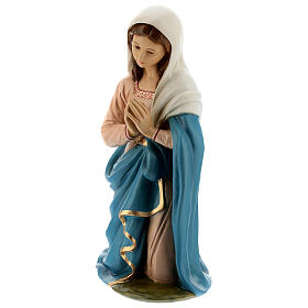 Kneeling Mary fiberglass statue with crystal eyes, painted for outdoor, Nativity Scene 65 cm by Landi