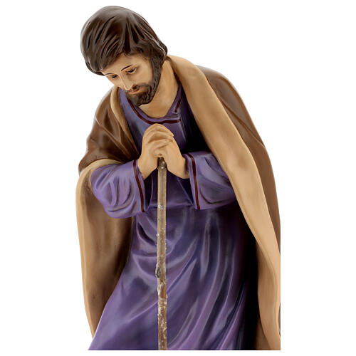 Statue Saint Joseph agenouillée pour crèche Landi de 65 cm fibre de verre pour extérieur 2