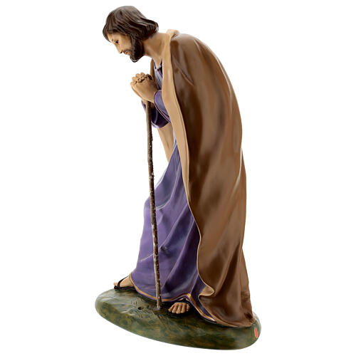 Statue Saint Joseph agenouillée pour crèche Landi de 65 cm fibre de verre pour extérieur 3