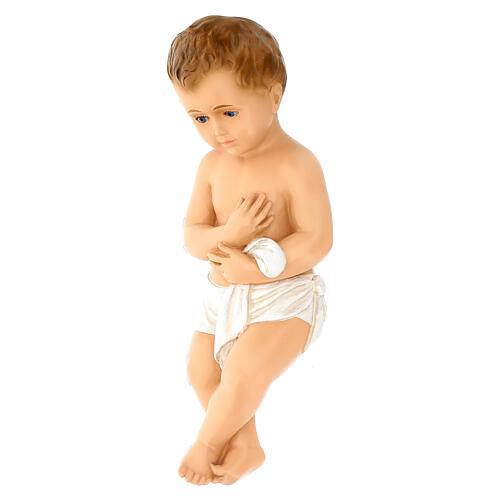 Statua Gesù bambino occhi cristallo vetroresina presepe Lando Landi 65 cm esterno 4