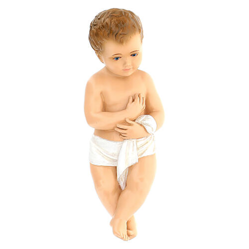 Infant Jesus in the manger, fibreglass statue with crystal eyes, painted for outdoor, Landi's Nativity Scene of 65 cm 6