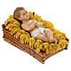 Infant Jesus in the manger, fibreglass statue with crystal eyes, painted for outdoor, Landi's Nativity Scene of 65 cm s5