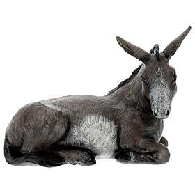 Fiberglass laying Donkey with crystal eyes, painted for outdoor 65cm Nativity Scene by Landi
