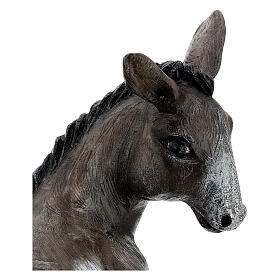 Fiberglass laying Donkey with crystal eyes, painted for outdoor 65cm Nativity Scene by Landi