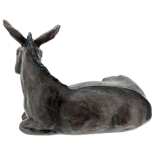 Fiberglass laying Donkey with crystal eyes, painted for outdoor 65cm Nativity Scene by Landi 5