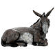 Fiberglass laying Donkey with crystal eyes, painted for outdoor 65cm Nativity Scene by Landi s1